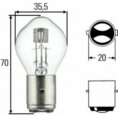 HELLA žárovka S2 35/35W 12V BA20D