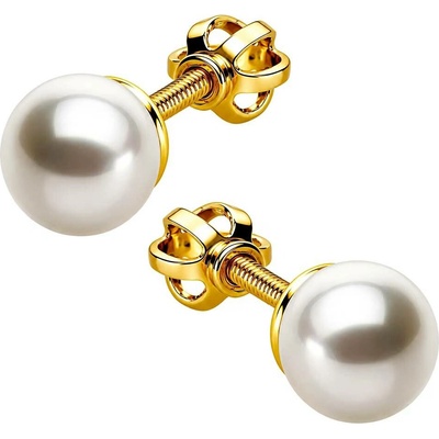 Zlaton Náušnice žluté zlato kultivovaná perla pecky 0.5cm 1.4g N14112501675