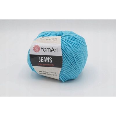 Priadza YarnArt Jeans modro-zelená bavlna polyakryl 50 g 160 m