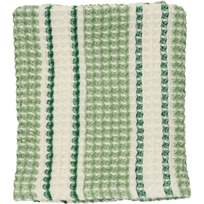 Madam Stoltz vaflový ručník green off white 50 x 80 cm
