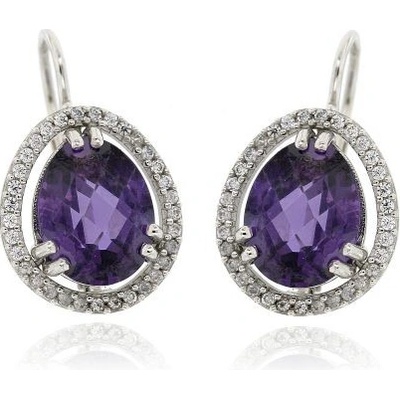 Zlatnictví U Kostela zlaté náušnice s ametystem a zirkony 299900244