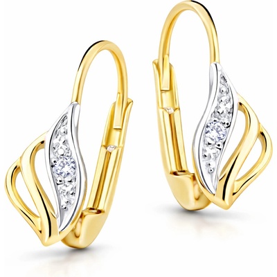 Cutie Jewellery Luxusné zlaté náušnice s trblietavými zirkónmi Z8024-55-10-X-R1