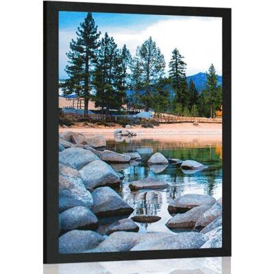 Plakát horské pleso - 30x45 silver