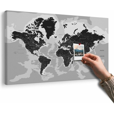 Obraz na korku moderná čiernobiela mapa