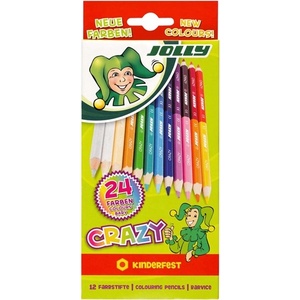 Jolly Superstick Crazy 12 бр. /24 цвята комплект цветни моливи с двойни краища 3000-0503 (3000-0503)