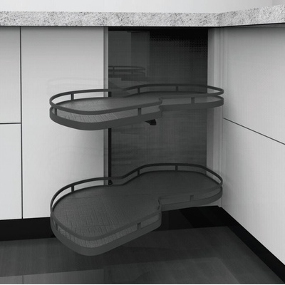 Cemux Corner Style rohové police s tlumením 900 mm antracit dno levá – Zboží Dáma