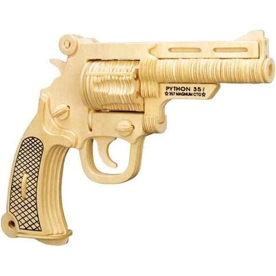 Woodcraft drevené 3D puzzle pištoľ S&W, 106 ks