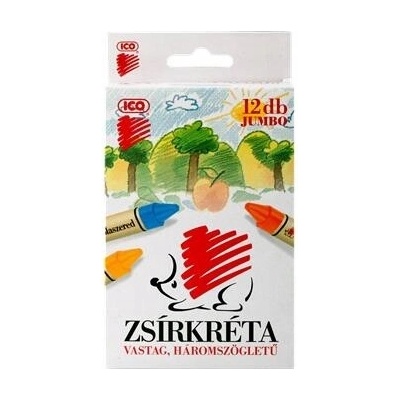 ICO Ježko voskovky trojhranné jumbo 12 farieb