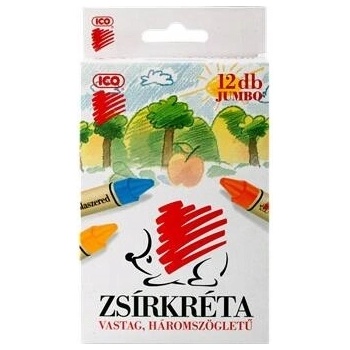 ICO Ježko voskovky trojhranné jumbo 12 farieb
