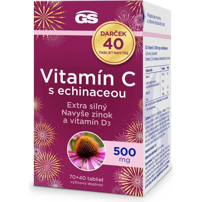 GS Vitamín C 500mg s Echinaceou 70 tabliet + 40 tabliet