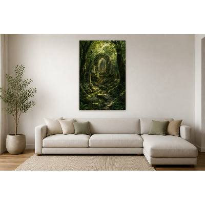 Obraz na plátně – Zarostlé oblouky v lesním údolí 90 × 135 cm