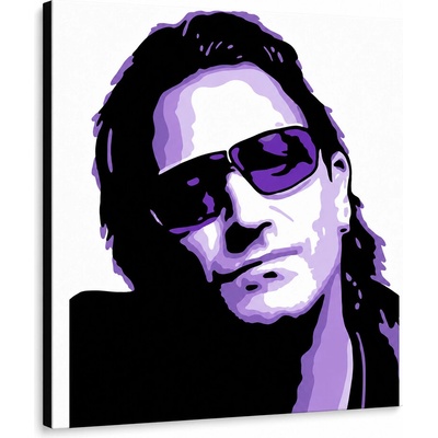 Ručne maľovaný POP Art obraz Bono-U2 - 100x100 cm