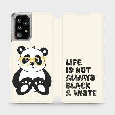 Pouzdro Mobiwear flip Samsung Galaxy A52 5G / A52s 5G - M041S Panda - life is not always čierne and white