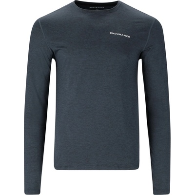 ENDURANCE Мъжка спортна тениска ENDURANCE Abdon Melange L/S Tee Sport shirt - Black Melange (216-4580-0111)