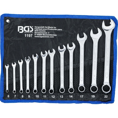 BGS Technic klúče 12 ks 6-22 mm v sáčku BGS 1197