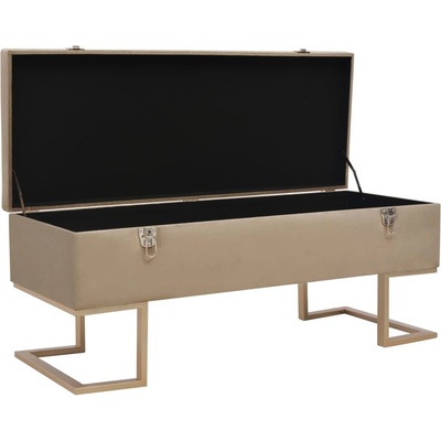 Vidaxl Lavice s úložným prostorem 105 cm béžová samet