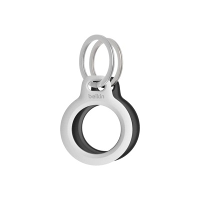 Apple Belkin Secure Holder w Keyring - Airtag - 2 Pack - Black/White (MSC002btH35)