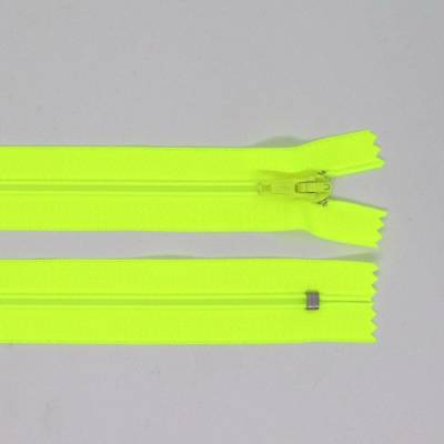 Spirálový zip výstražně žlutý - 18 cm