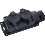 Horozk Electrik КАУЧУКОВА ОСНОВА ЗА КОНТАКТ 2 ГНЕЗДА ip44 ЧЕРНА horoz (8699490918333)