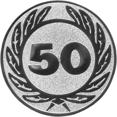 emblém 50mm jubileum "50" silver