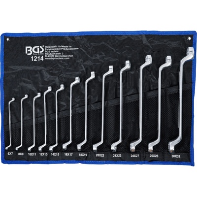 BGS technic Sada oboustranných očkových klíčů zalomené 6 x 7 - 30 x 32 mm 12dílná BGS 1214