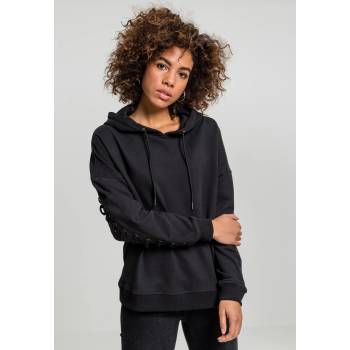 Urban Classics Дамски суичър в черно Urban Classics Ladies Laced-Up Hoody UB-TB1839-00007 - Черен, размер XS