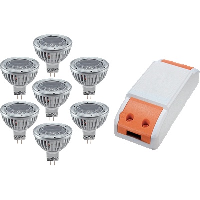 ELMARK КОМПЛЕКТ led ДРАЙВЕР 24w+ 7x led1 3w 2700k mr16 (99set7led235)