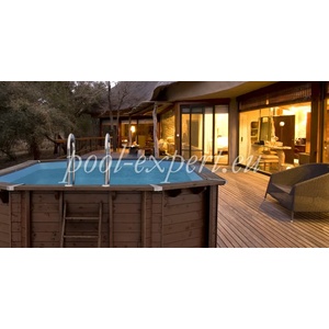 POOL EXPERT Овален дървен басейн 607 х 396 х 129 см