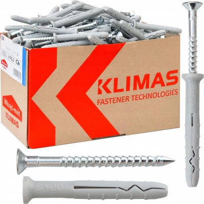 KLIMAS Hmoždinka natĺkacia so skrutkou 8x60mm (100ks) SM-08060