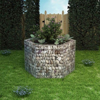 zahradaXL Šestihranný gabionový truhlík 160x139x100 cm