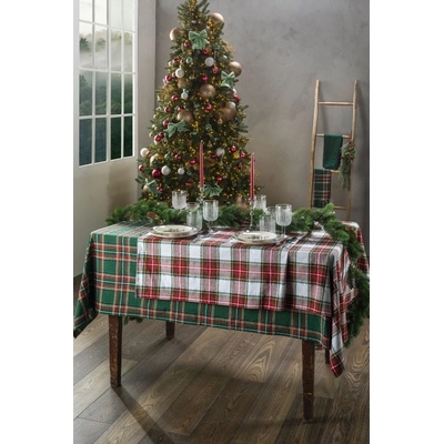 Amo la Casa Kostkovaný ubrus British gift tartan zelený 140x240cm