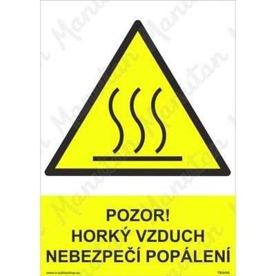 Manutan Pozor horký vzduch nebezpečí popálení, samolepka 210 x 297 x 0,1 mm A4