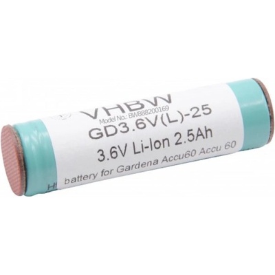 VHBW Батерия за Gardena Accu60, Li-Ion, 3.6 V, 2.5 Ah (888200169)