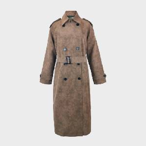 Biba Дамско яке Biba Womens Suede Long Sleeve Calf Length Faux Leather Jacket - Chocolate - sportihobi - 189,70 лв