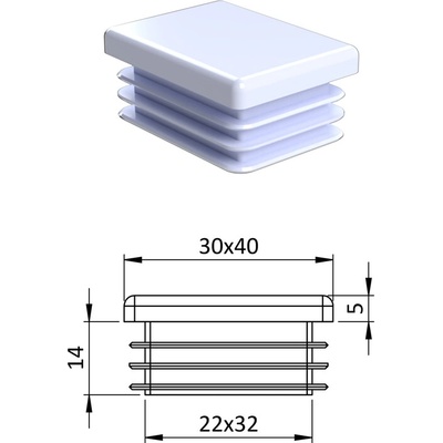 Krytka plastová 30 x 40 mm