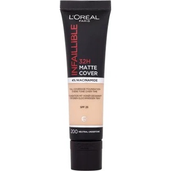 L'Oréal Infaillible 32H Matte Cover SPF25 дълготраен и матиращ грим 30 ml нюанс 200