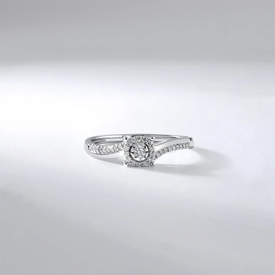 Lillian Vassago zásnubní Prsten s brilianty bílé zlato LLV59 DR124W