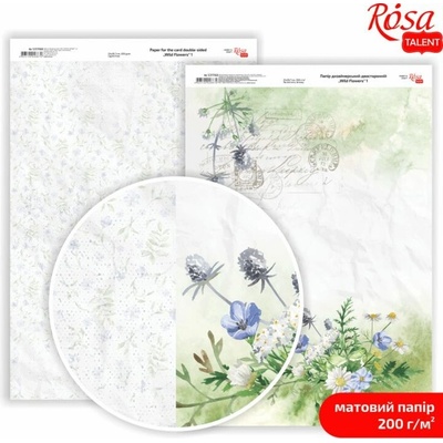 Rosa Papiere na scrapbooking Wild Flowers A4 - No. 1
