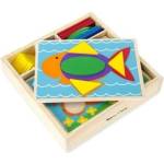 Melissa & Doug - Дървени шаблони за редене в кутия (10528_1)