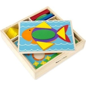 Melissa & Doug - Дървени шаблони за редене в кутия (10528_1)