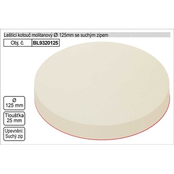 MAGG Leštící kotouč molitanový se suchým zipem 125 x 25 mm