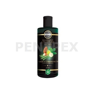 Topvet Wellness Bergamot a citronová tráva v mandlovém oleji koupelový a tělový olej 200 ml