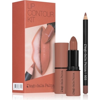 Diego dalla Palma Lip Contour Kit Diego dalla Palma Raw Sienna luxusný rúž 4 ml + Diego dalla Palma Matita Labbra ceruzka na pery 1,1 g kozmetická sada
