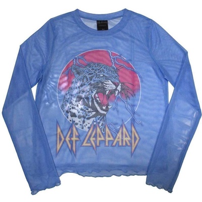 Def Leppard Lightning Leopard (Mesh) Blue L Дамски Риза (DEFLMCT43LBL03)