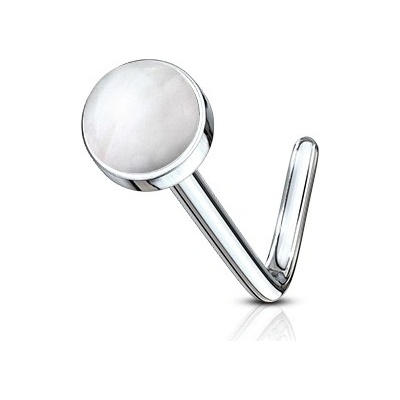 Šperky4U zahnutý piercing do nosu růženín N0094-RQ