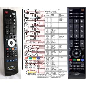 GENERAL TOSHIBA CT-90420 - съвместимо дистанционно управление на марката General (CT-90420) Дистанционно