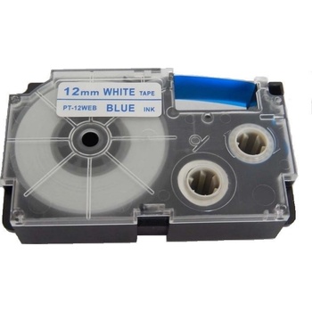 Pro Casio Съвместима лента с Casio XR-12WEB 12mm x 8m син шрифт / бял фон (XR12WEB)