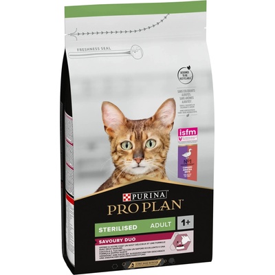 PRO PLAN sterilised, за кастрирани котки, Патица и дроб - 1.5кг