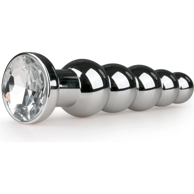 EasyToys Metal Butt Plug 150CLR Anal Jewelry Silver/Transparent