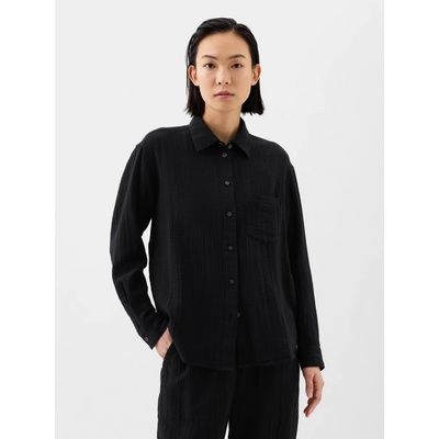 Gap mušelínová košeľa oversize čierna